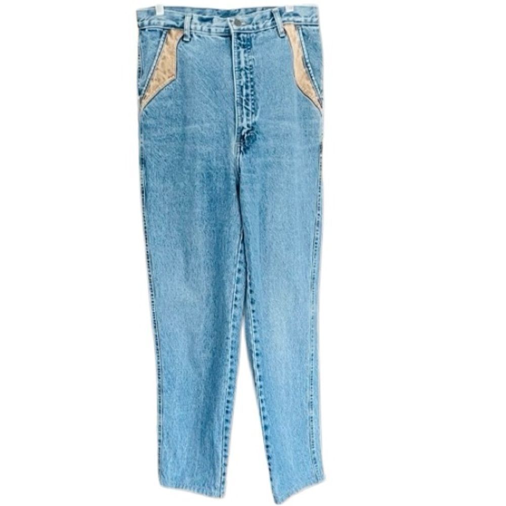 Cross J Jeans, western style with leatherette trim on front pockets, size 15/16.